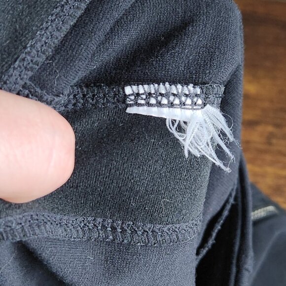 Athleta Pants Womens Small Black Luxe Ponte Faux Leather Trim Mid Rise Leggings - Picture 11 of 11